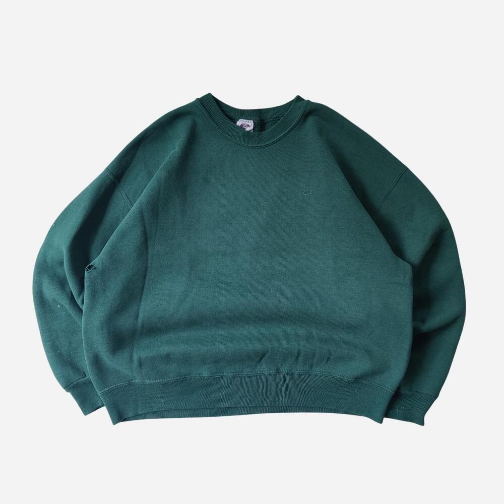 90s Vintage Pro Spirit Green Faded Blank Crewneck Sweatshirt
